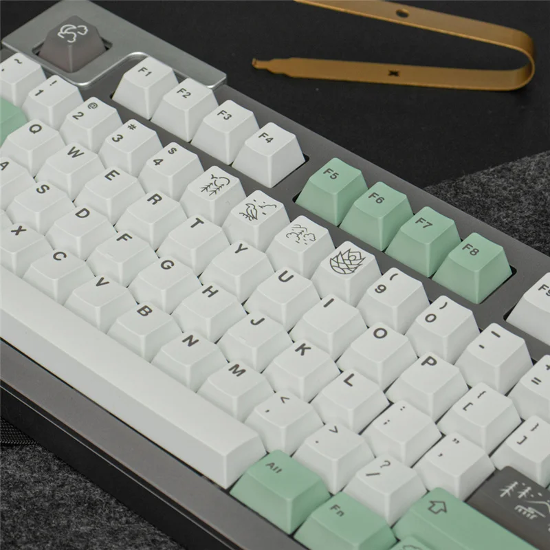 Dye Sublimatie November Fog Keycaps Cherry Profiel Pbt 130/23 Toetsen Voor Mx Schakelaar 64/87/96 Mechanische Toetsenbord