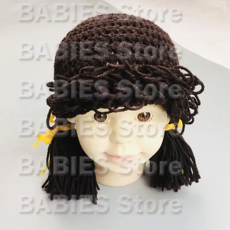 

C9GB Newborn Photography Posing Props Knitted Crochet Hat Baby Infants Photo Braided