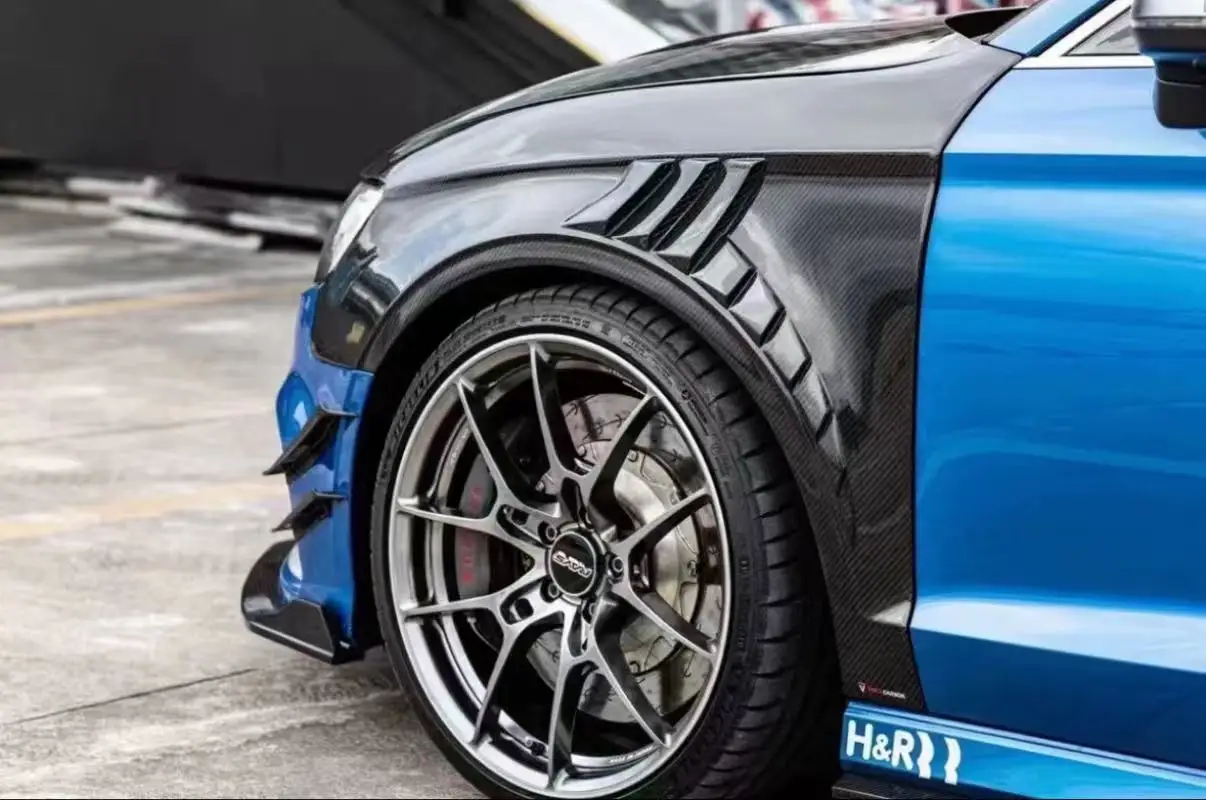

2025 A3 S3 RS3 Dry Carbon Fiber Car Fenders for Audi A3 S3 RS3 Sedan 2014-2020 Front Bumper Fender Trim Cover Bodykit 2025