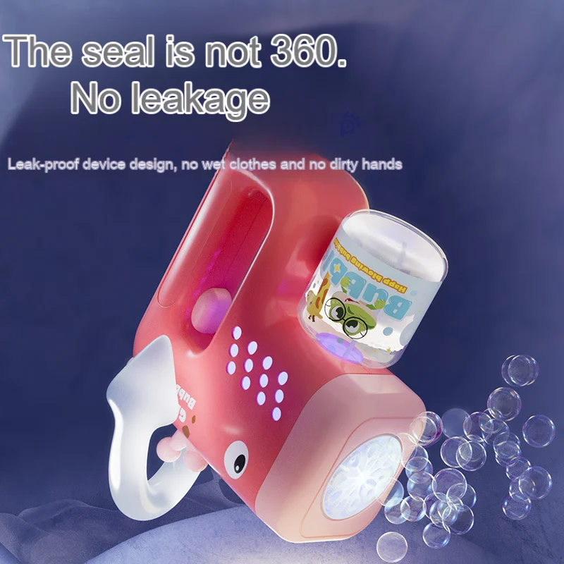 New GiraffeElectric Automatic Light Bubble Machine Bubbles Gun Summer Beach Bath Outdoor Game Fantasy Toys for Children  Gift