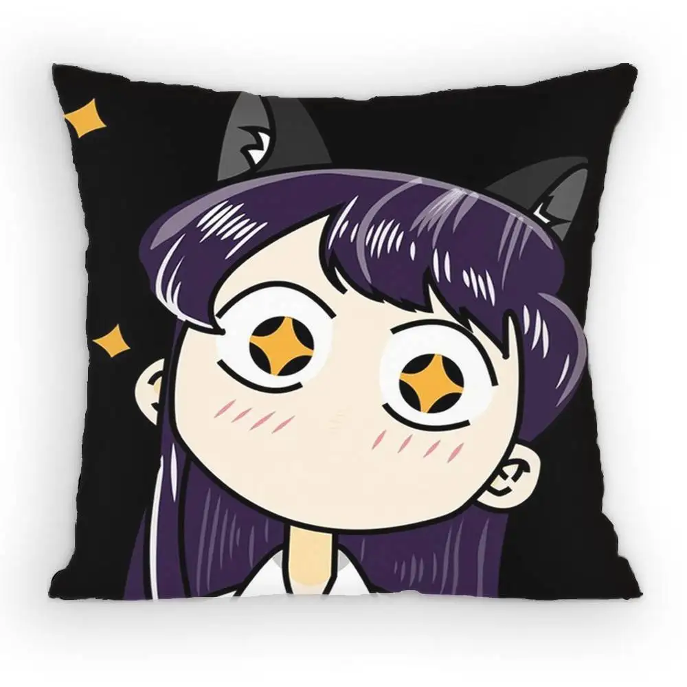 Komi Can't Communicate Pillow Case Anti-dustmite Pillowcase Invisible zipper silky Sofa cushion cover for bedroom