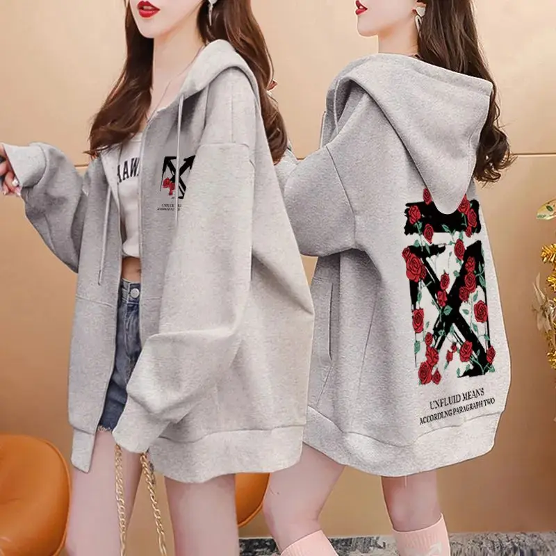 Femme haut à capuche avec Orint sur dropshipping essentiel à manches longues années 90 Vintage Kpop pas cher femmes sweats à capuche pleine fermeture éclair