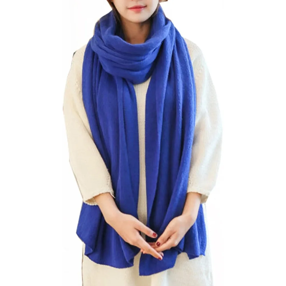 Womens Warm Winter Infinity Scarves Set Blanket Scarf Pure Color