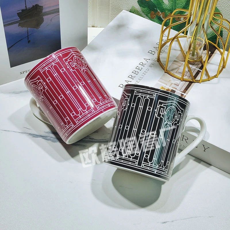 

Модная фарфоровая кружка в простом стиле с персонализированным узором, кофейная чашка для ежедневного напитка и идея подарка