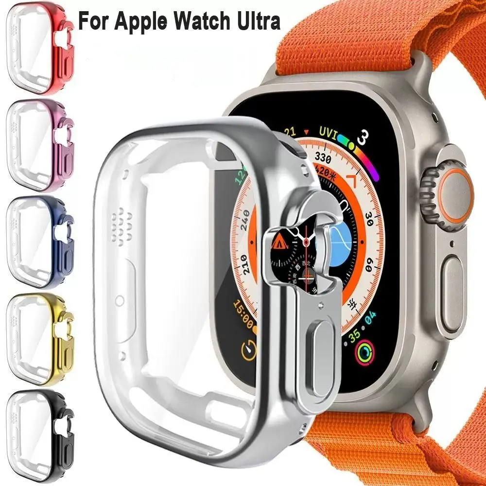 Full Cover TPU Case New Smart Bumper Protective Shell Watchband Soft Screen Protector for Apple Watch Ultra 49MM Smart Watch