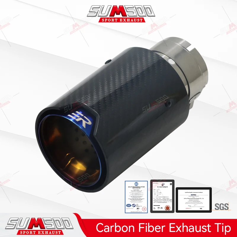 1pcs ER ER Exhaust Tip car accessories Carbon Fiber nozzles pipe for BMW Modify stainless Muffler Tail Tips Upgrade