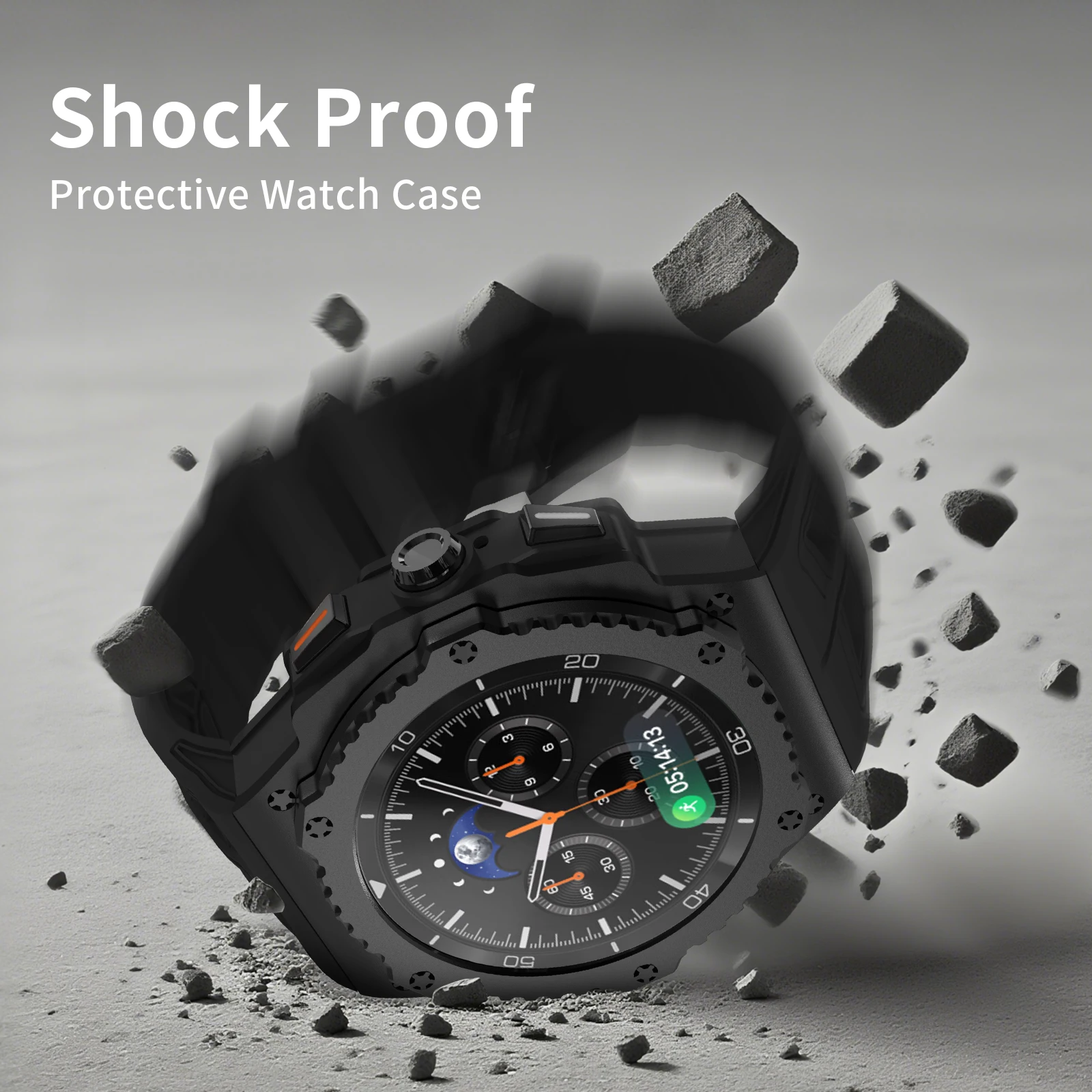 Luxury Modification Kit for Samsung Galaxy Watch 8 Classic 46mm Stainless Steel Case Silicone Strap for Watch 8 46mm DIY Accesso image 5