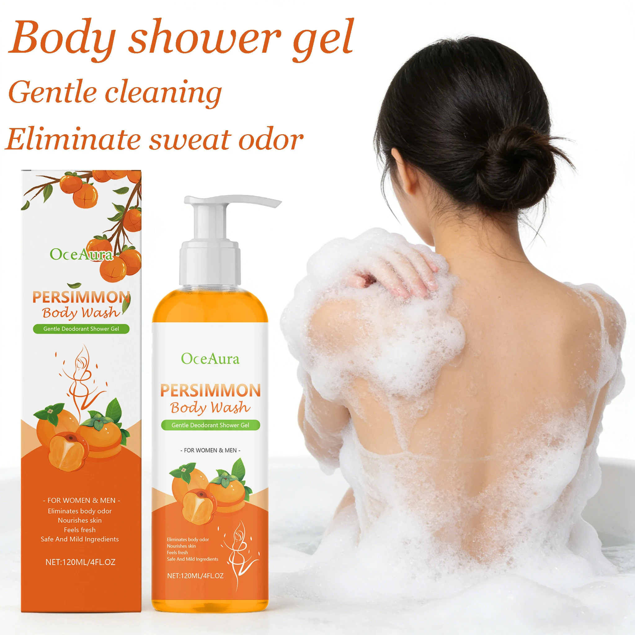 

Natural Persimmon Body Shower Gel Nourishing Gentle Cleaning Oil Control Moisturizing Refreshing Skin Smoothing Body Cleaner