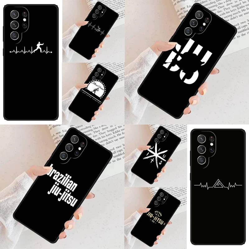 my heart beats for jiu jitsu Phone Case For Samsung Galaxy S24 S23 S22 S21 Ultra S10 Note 10 Pro S20 Plus FE S9 S8 Cover