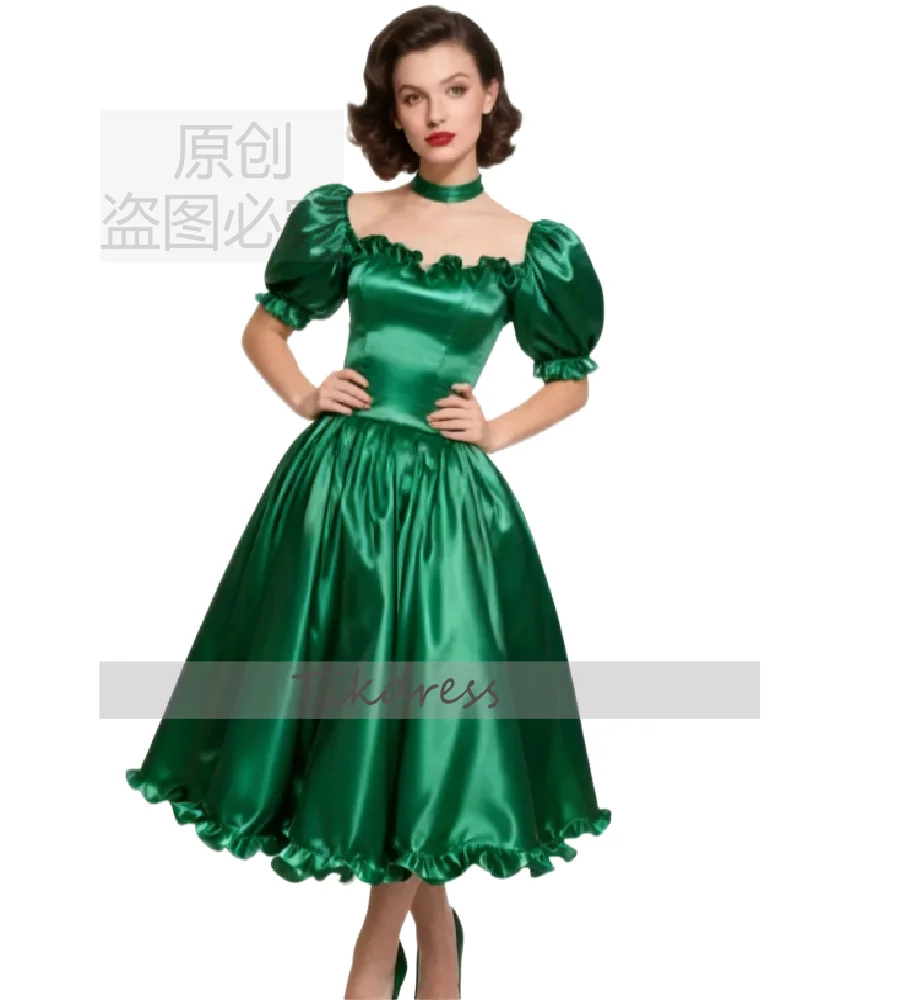 

Простое изумрудно-зеленое вечернее платье длиной до пола, шелковое атласное короткое платье для выпускного вечера 2026, шикарный наряд для косплея, коктейльное платье, маскарад