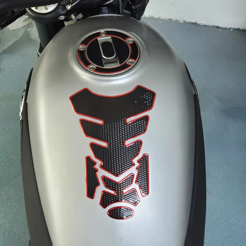 Motorcycle Carbon Fiber Fuel Gas Cap Cover Tank Protector Pad Stickers Racing Decals Motorcycle Fishbone Stickers
