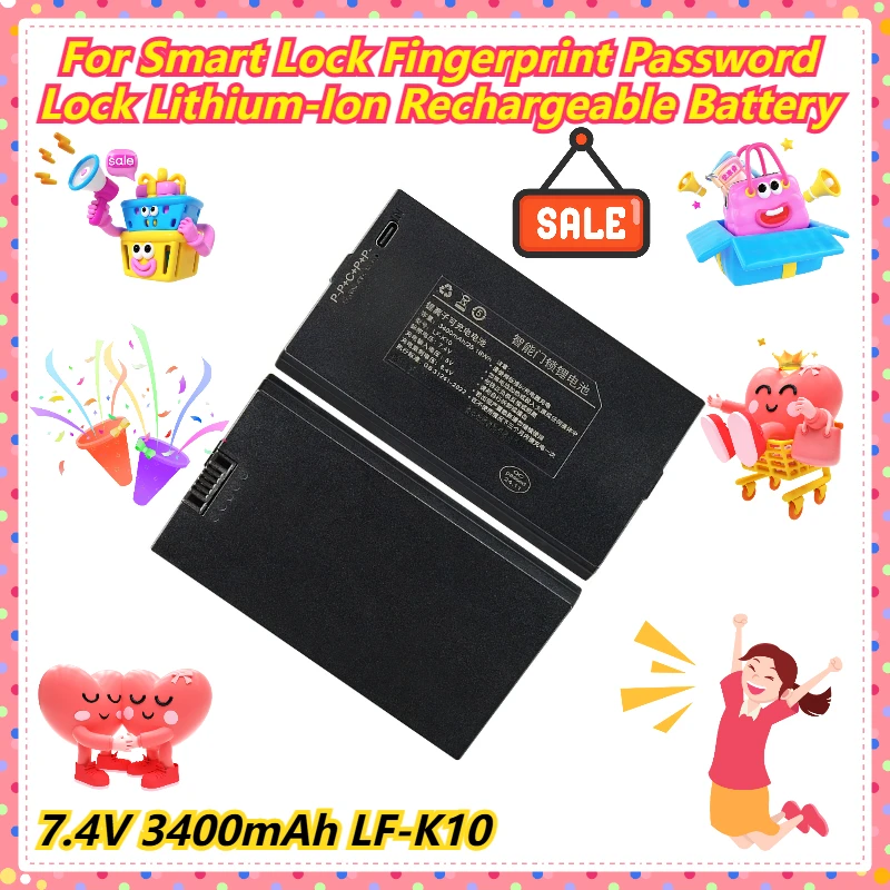 

7.4V 3400mAh LF-K10 For Smart Lock Fingerprint Password Lock Lithium-Ion Rechargeable Battery