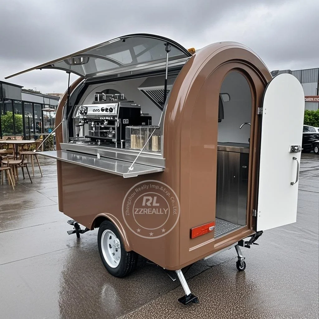 Stainless Steel Custom 10ft  Bakery Catering Trailer Pizza Burger Container Restaurant Bar Bartender Food Truck With Equipment