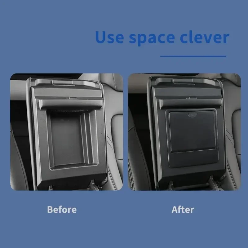 For Tesla Model 3 Y Armrest Hidden Storage Box Car Center Console Organizer Secret Compartment Storage For Tesla Car Accessories