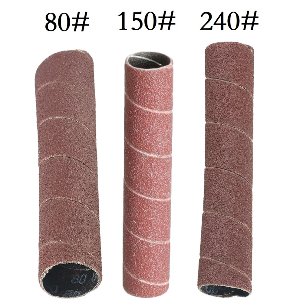 1 buah ampelas lengan pengamplasan poros Drum 80/150/240 Grit aluminium oksida kertas amplas pengamplasan untuk pemolesan pengerjaan kayu logam