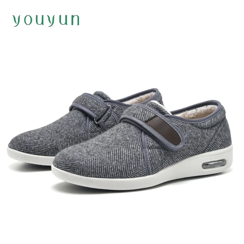 

Новые зимние толстые теплые туфли для среднего возраста, очень широкие мужские и женские туфли для диабета, регулируемые ортопедические прогулочные туфли для пожилых людей