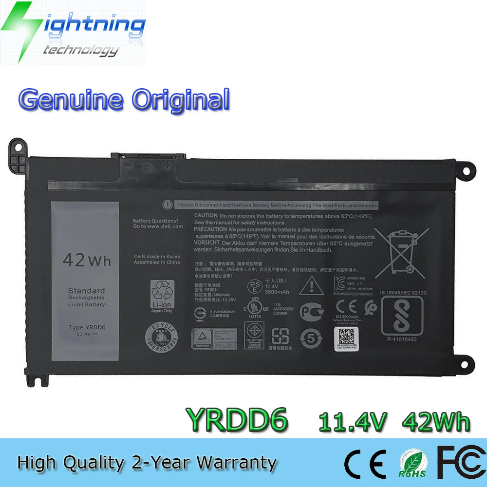 Nuovo Genuino Originale YRDD6 11.4V 42Wh Batteria Del Computer Portatile per Dell Latitude 3310 2-in-1 5000 P93G001 VM732 Vostro 3491 5481 5490