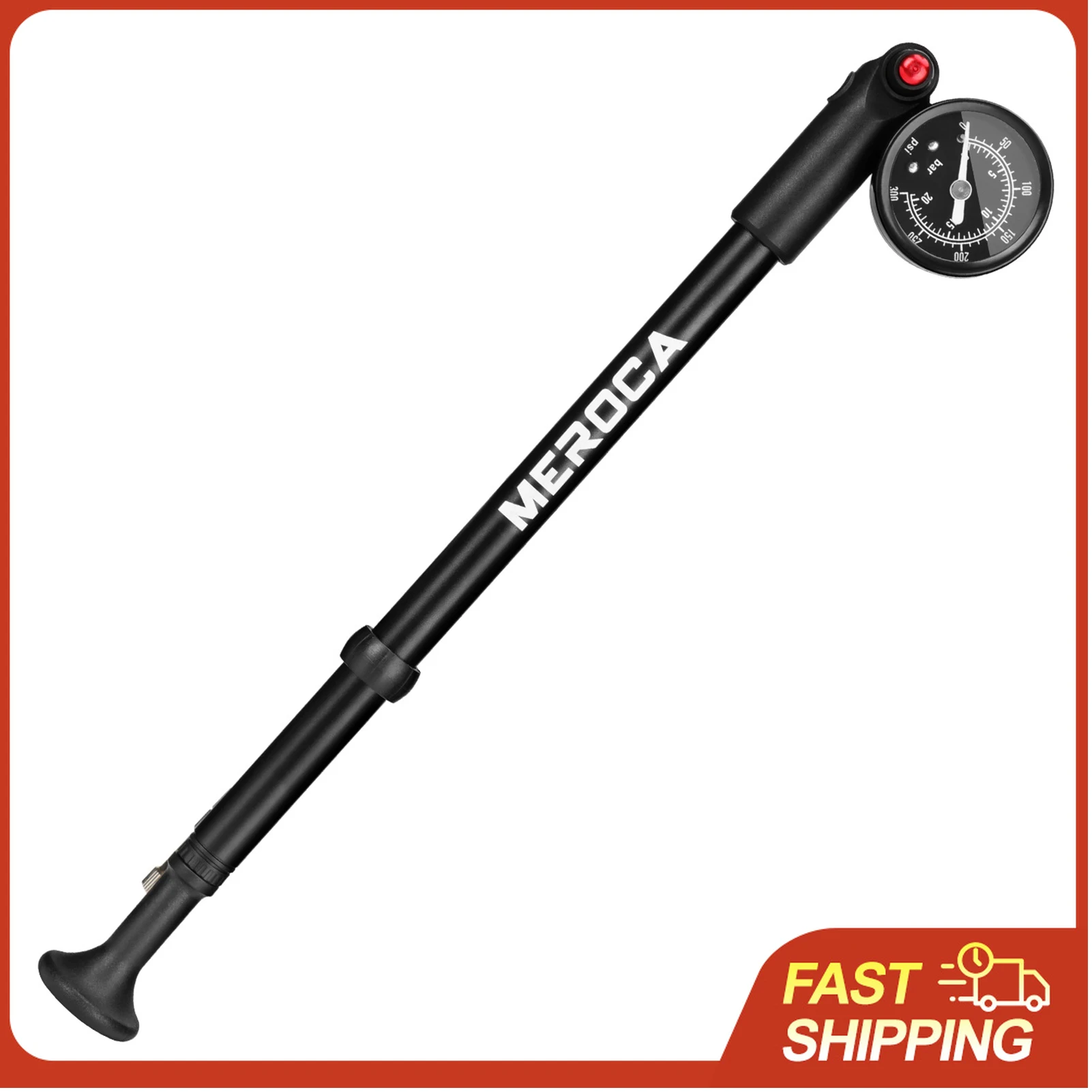 

Насос высокого давления для велосипедных амортизаторов 300PSI с противоскользящей ручкой, воздушный насос для вилок, амортизаторов и шин, совместимый с клапанами Presta