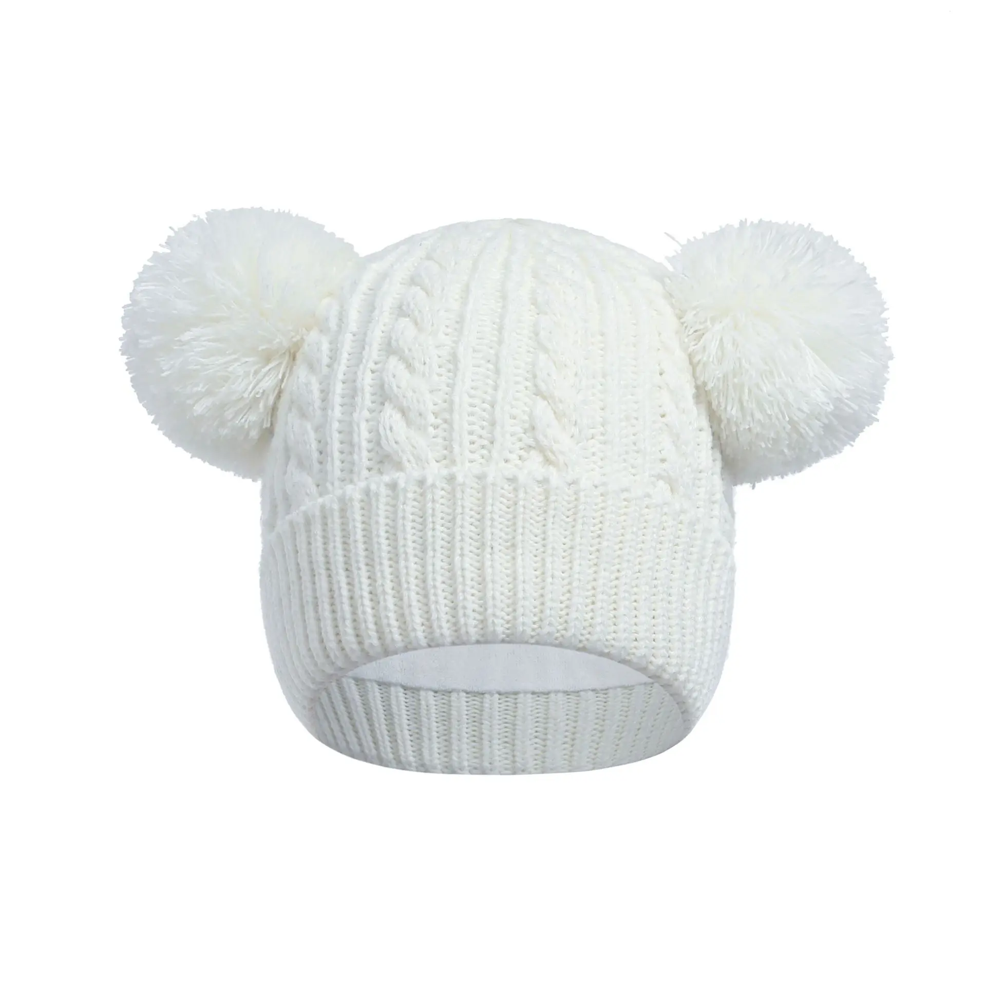 2024 Winter Kids Hats Bobble Hat Children Cap Pom Pom Beanies Caps Kids Cap Infant Bonnet Accessories for Baby Girls Boys 4-10Y
