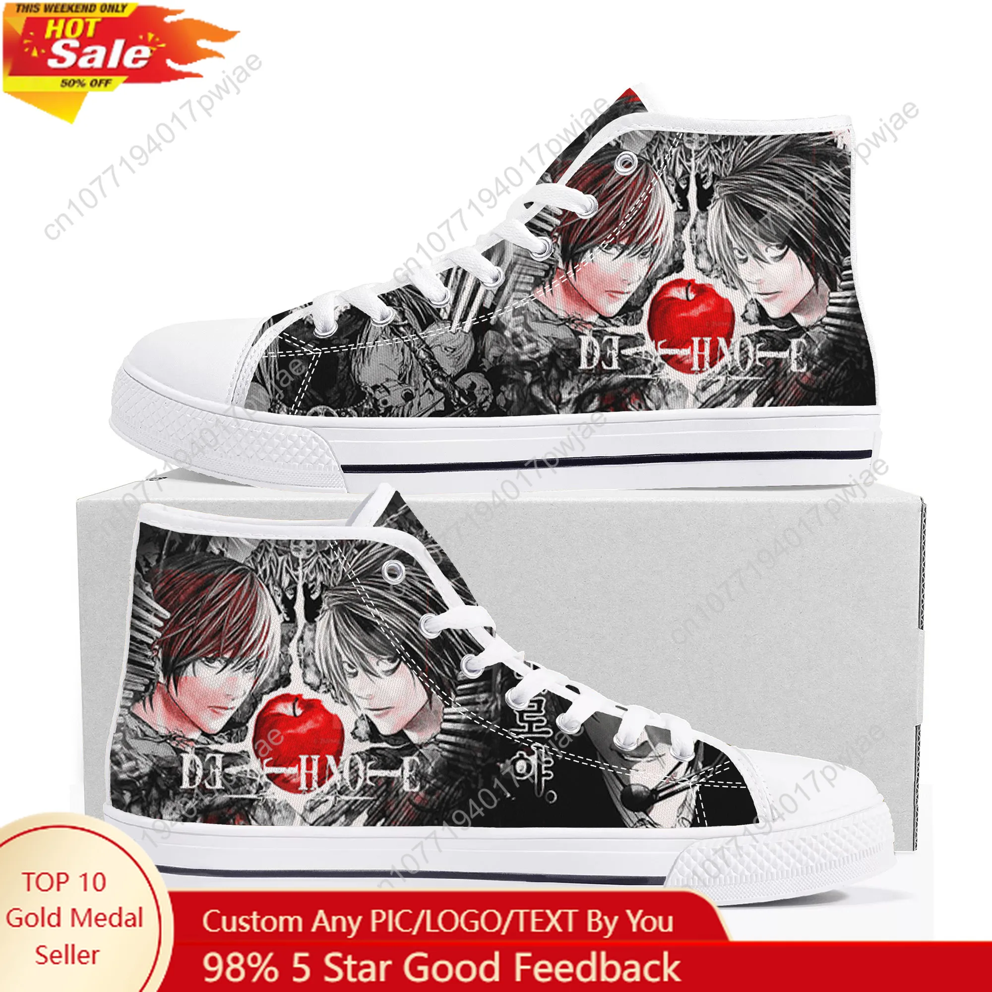 

Japan Anime DEATH NOTE High Top High Quality Sneakers Mens Womens Teenager Canvas Sneaker Ghana Hiking Casual Shoes Custom Shoes