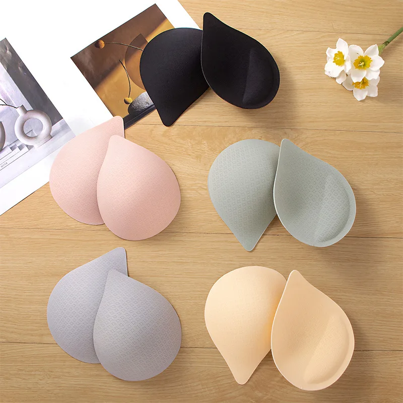 

Губка для груди, 10 пар, нейлоновая дышащая ткань, латексная сборка, утолщенное спортивное нижнее белье, вставка в форме капли