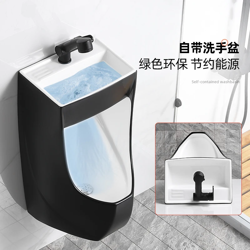 Wall-mounted urinal with urinal for men, floor to floor colored ceramic urinal for adults, hand sink