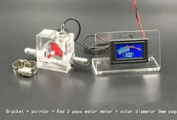 2024 nuovo termometro a LED misuratore di portata a 3 vie per sistema di raffreddamento a liquido di raffreddamento ad acqua e 2 barbe