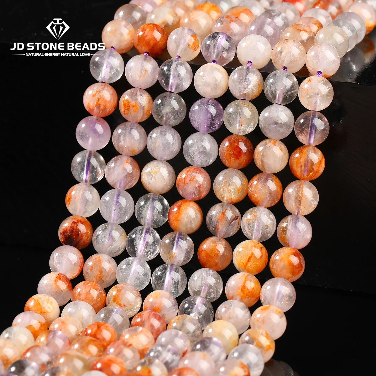Geinuine Natural Stone Aurora Ghost Quartz Beads Round Loose Spacer Bead For Jewelry Making DIY Necklace Bracelets Accessory