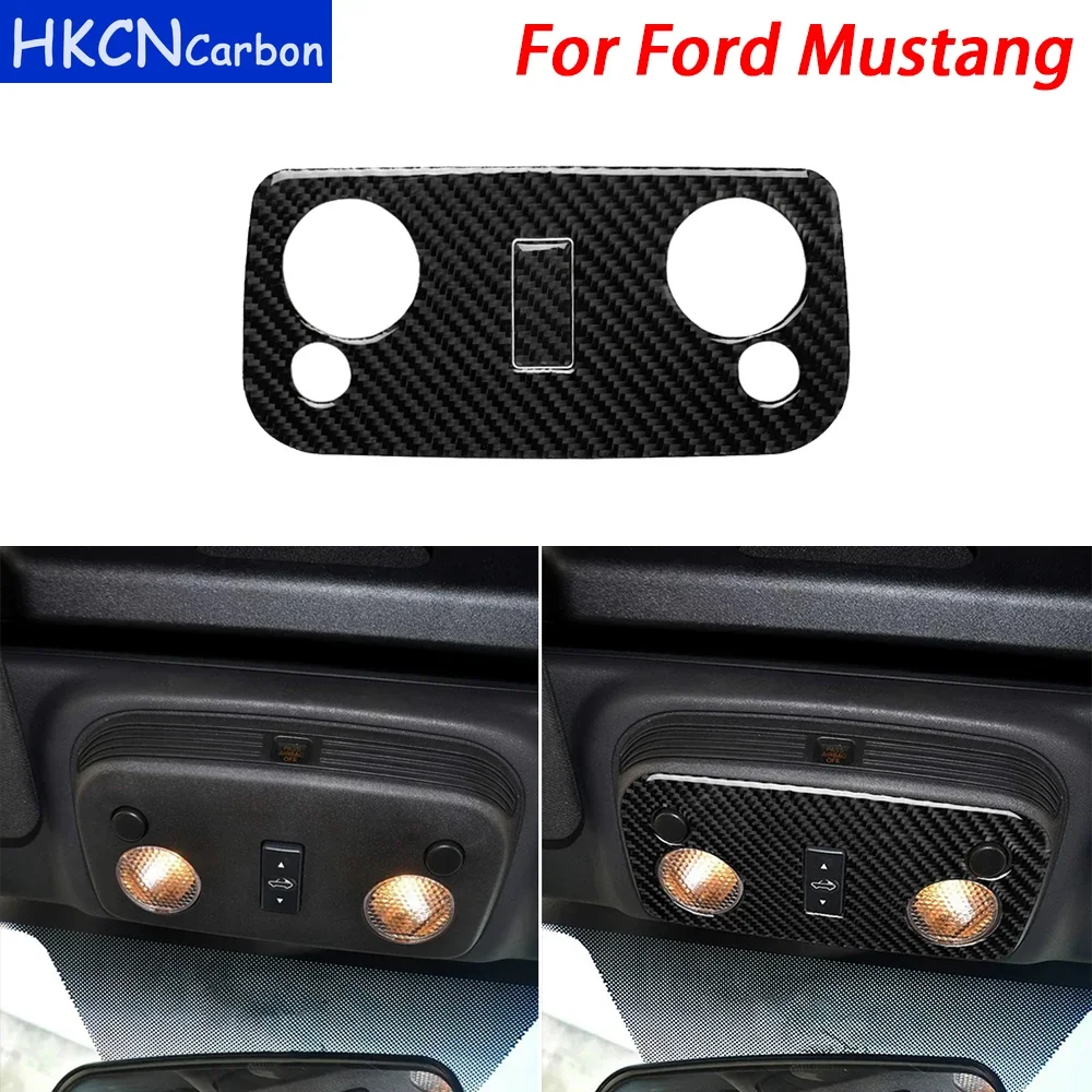 

For Ford Mustang 2009-2013 Carbon Fiber Accessories Roof Reading Lamp Panel Decorative Cover Car Interior Decoration Sticker