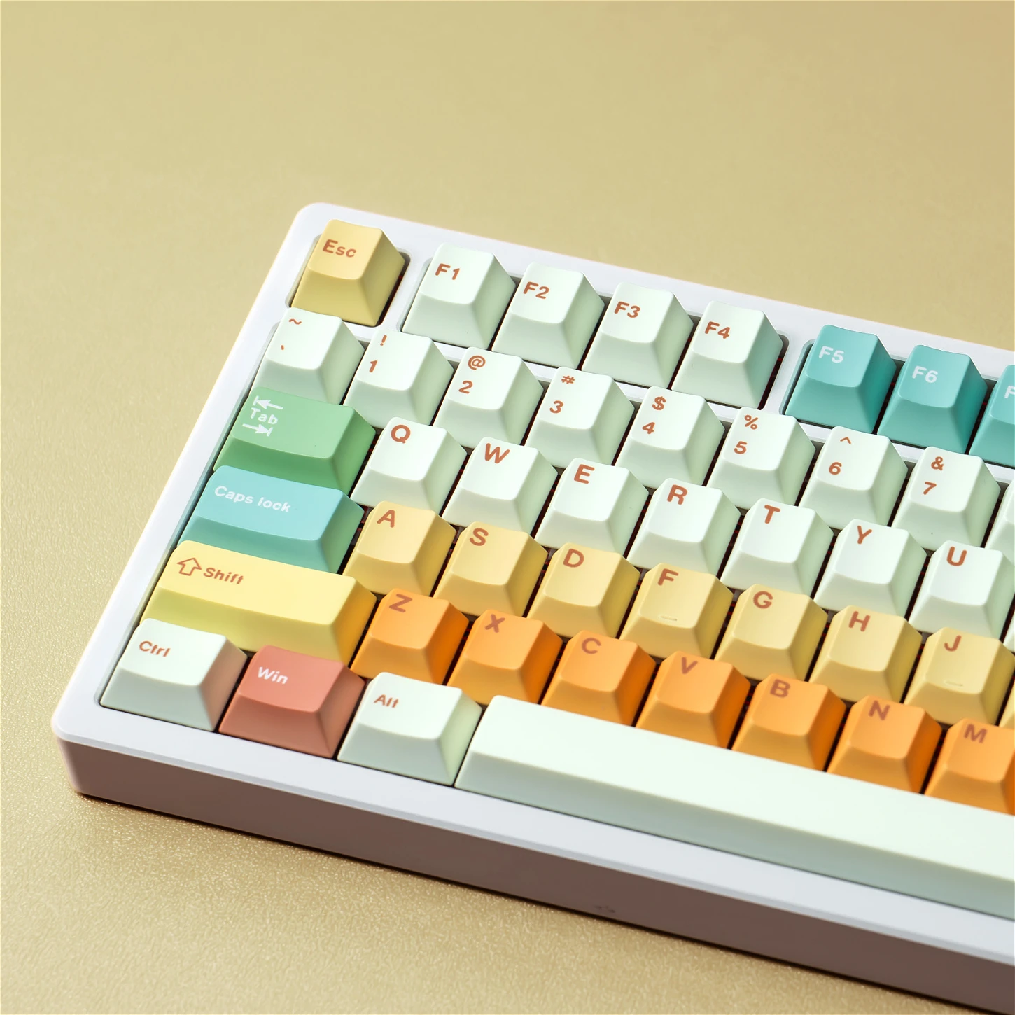 Cherry Keycap PBT Macaron Color Russian French Korean Japanese Keyboard Keychain Compatible with MX Switch Mechanical Keyboard