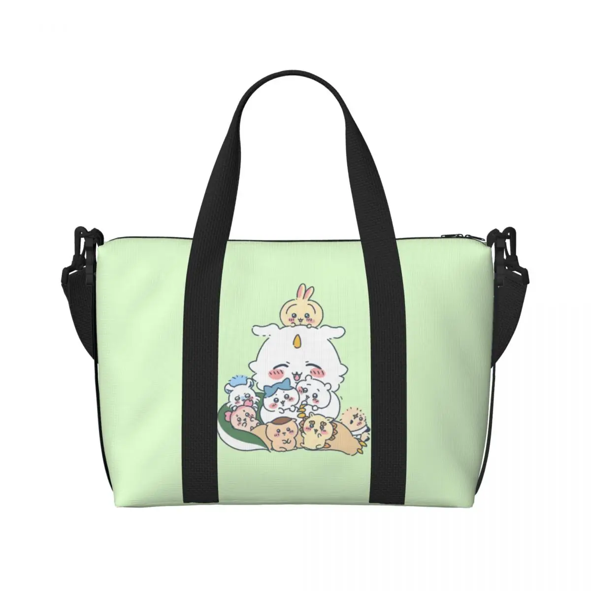 

Пляжная большая сумка Chiikawa на заказ, женская милая мультяшная сумка с большим отделением для спортзала, пляжные дорожные сумки