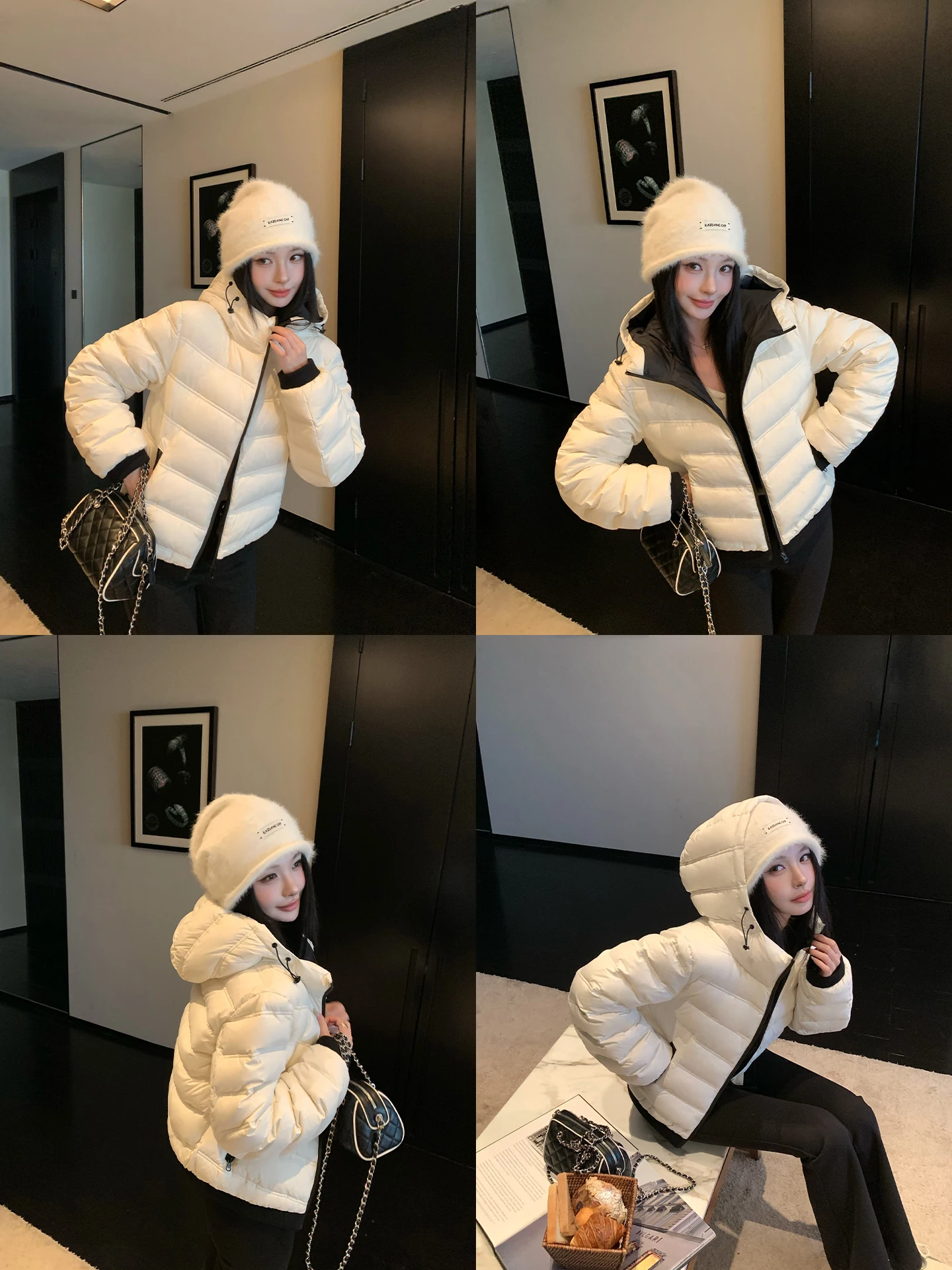 

Легкая и компактная женская повседневная куртка-пуховик с капюшоном, 90% белый пух, стандартный крой, теплая и экологичная