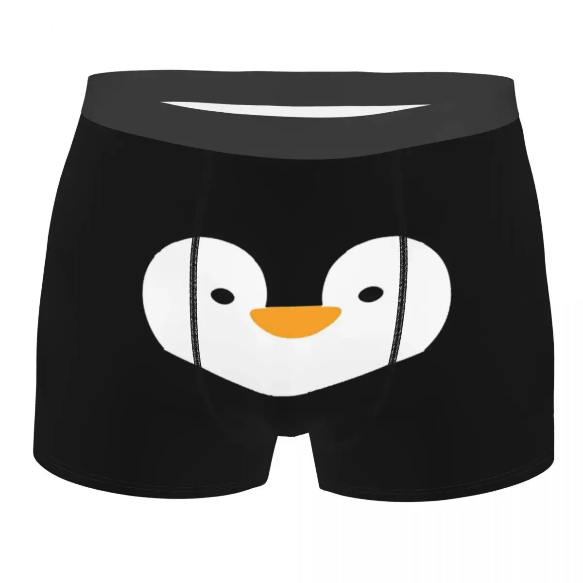 Man Cute Penguin Face Boxer Briefs Shorts Panties Soft Underwear Cartoon Animal Male Funny Plus Size Underpants