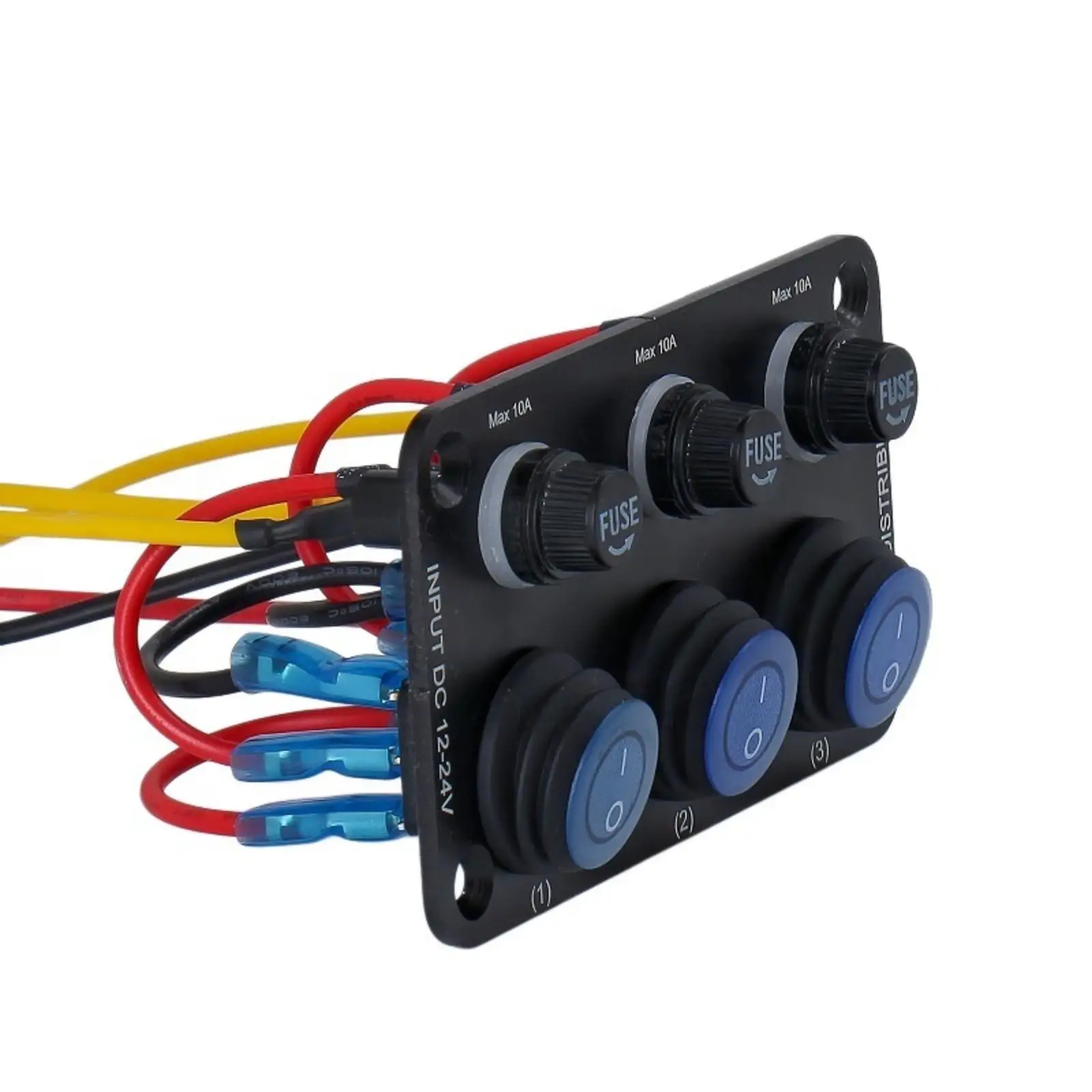 Waterproof Marine Toggle Switch Panel 12V 24V DC Blue Light Rocker Switches for Yacht and Caravan