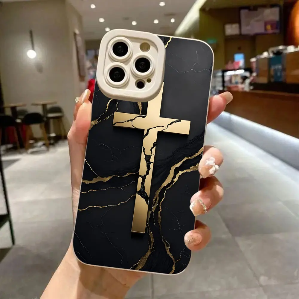 Funda de teléfono antigolpes pintada con cruz de Jesús para Samsung Galaxy A25 A56 A16 A06 A35 A15 A34 A24 A05 A13 A73 A53 A23 A13 4G 5G