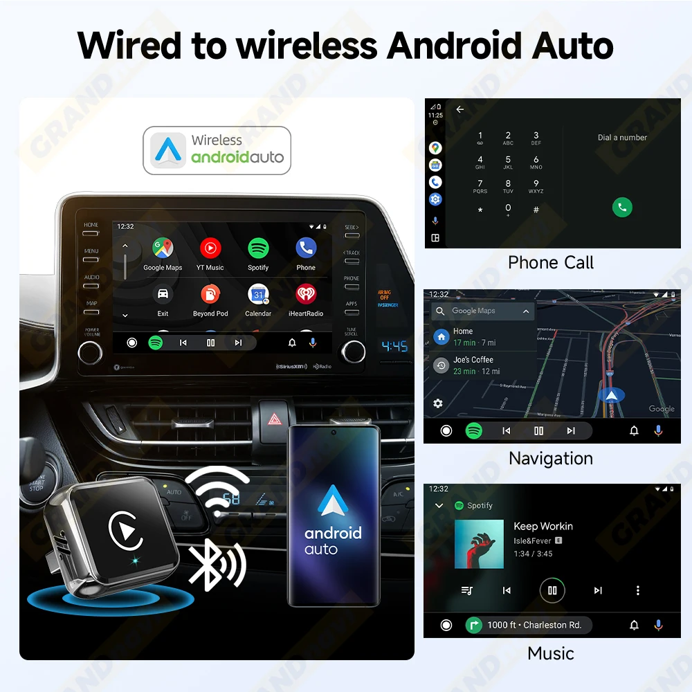 4-in-1 Dongle Kabelloser Carplay-Adapter USB Plug & Play WiFi Bluetooth für iPhone Carplay Airplay Android Auto Mirrorlink Verbindung – Detail 7