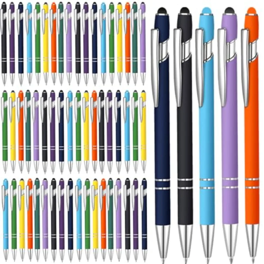 

100 Pcs Ballpoint Pen with Stylus 2 in 1 Ballpoint Pen for Touch Screens 2 in 1 Thank You Pen Gift for Colleagues Coworker Offi