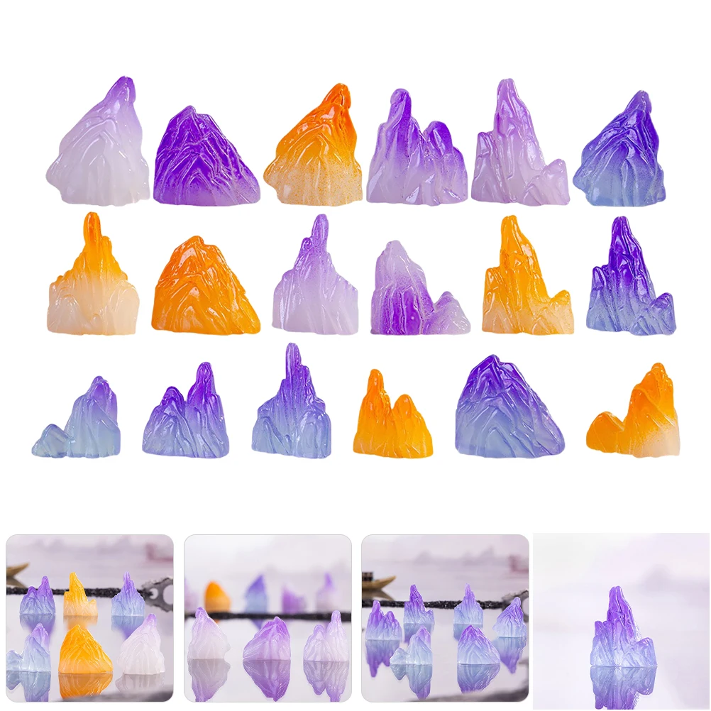 18 szt. Świecące Mini Dekoracje do Mikrokrajobrazu, Kolorowe Ozdoby z Żywicy, Akcesoria do Bajkowego Ogrodu, Akwarium, Bonsai, Terrarium