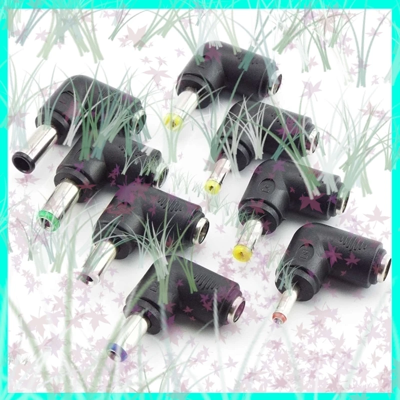8 Type Right Angle DC Female Connector Power Supply Adapter Universal 5.5 mmx2.1 mm  Plug Jack DC 8-bit Converter Charger E3