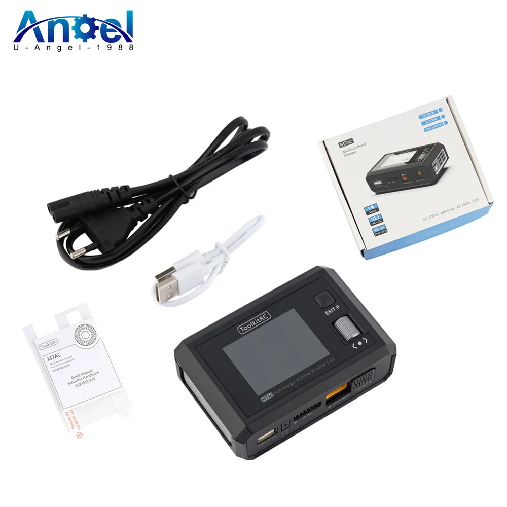 

New ToolkitRC M7AC 100W AC / 300W DC Input XT60 XT30 Output Multifunction Suppot Dual Smart Charger Signal Tester Drone Charge