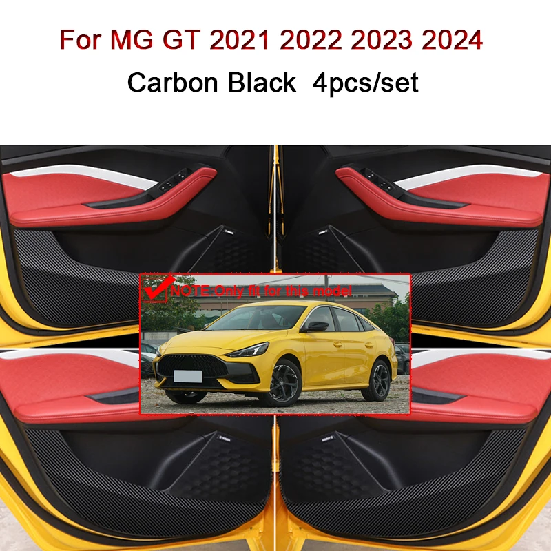 

Fit For MG GT 2021 2022 2023 2024 Car Door Anti Kick Pad Carbon Fiber Leather Texture Anti Dirt Protective Sticker Accessories