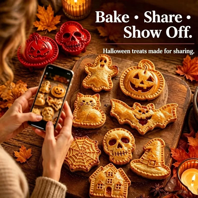 Spooky Halloween Hand Pie Mold, Mini Pocket Pie Dough Press Tool, Halloween Themed Baking Accessory For Apple Pie, Party Diy