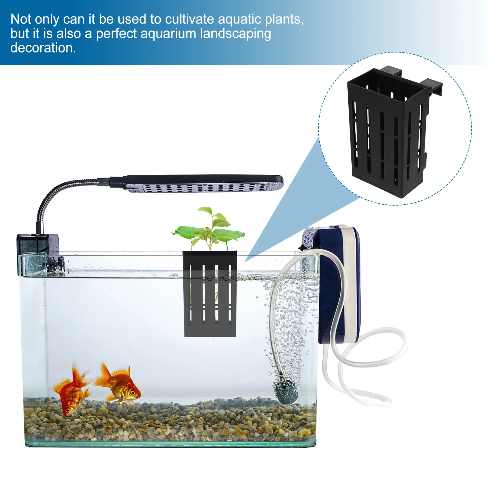 4 Pcs Water Plant Stand Hanging Aquarium Pot Aquatic Planter for Plants Planting Baskets Holder Fish Tank