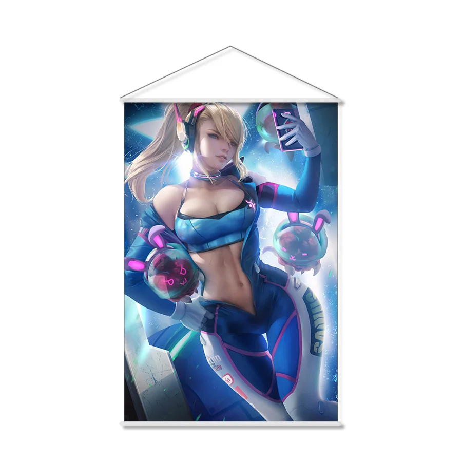 Sexy Samus Aran Metroid Prime Anime Wall Scroll Hanging Poster Home Decor Painting