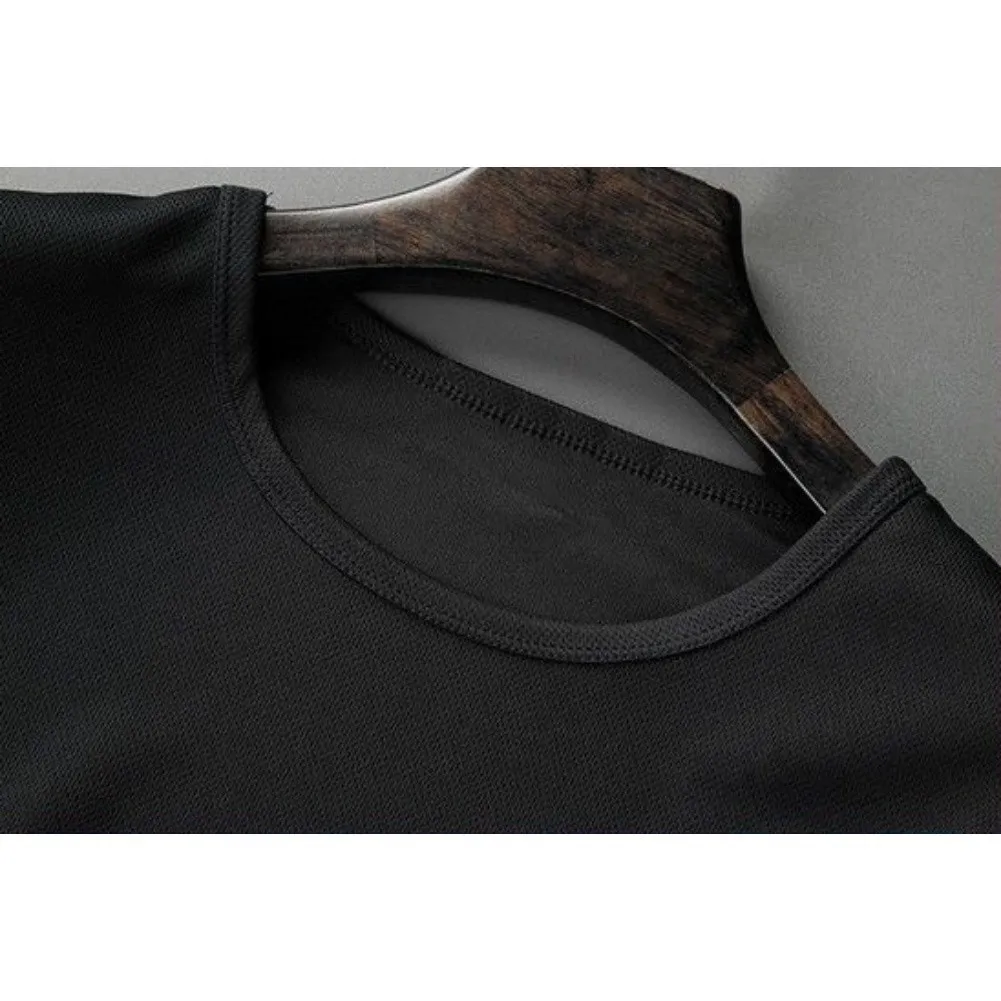 Men's Quick for Dry Long Sleeve T-Shirt Made of Ice Silk Blend Fabric for Active Lifestyle Loose Fit Sportswear Round Neck Top