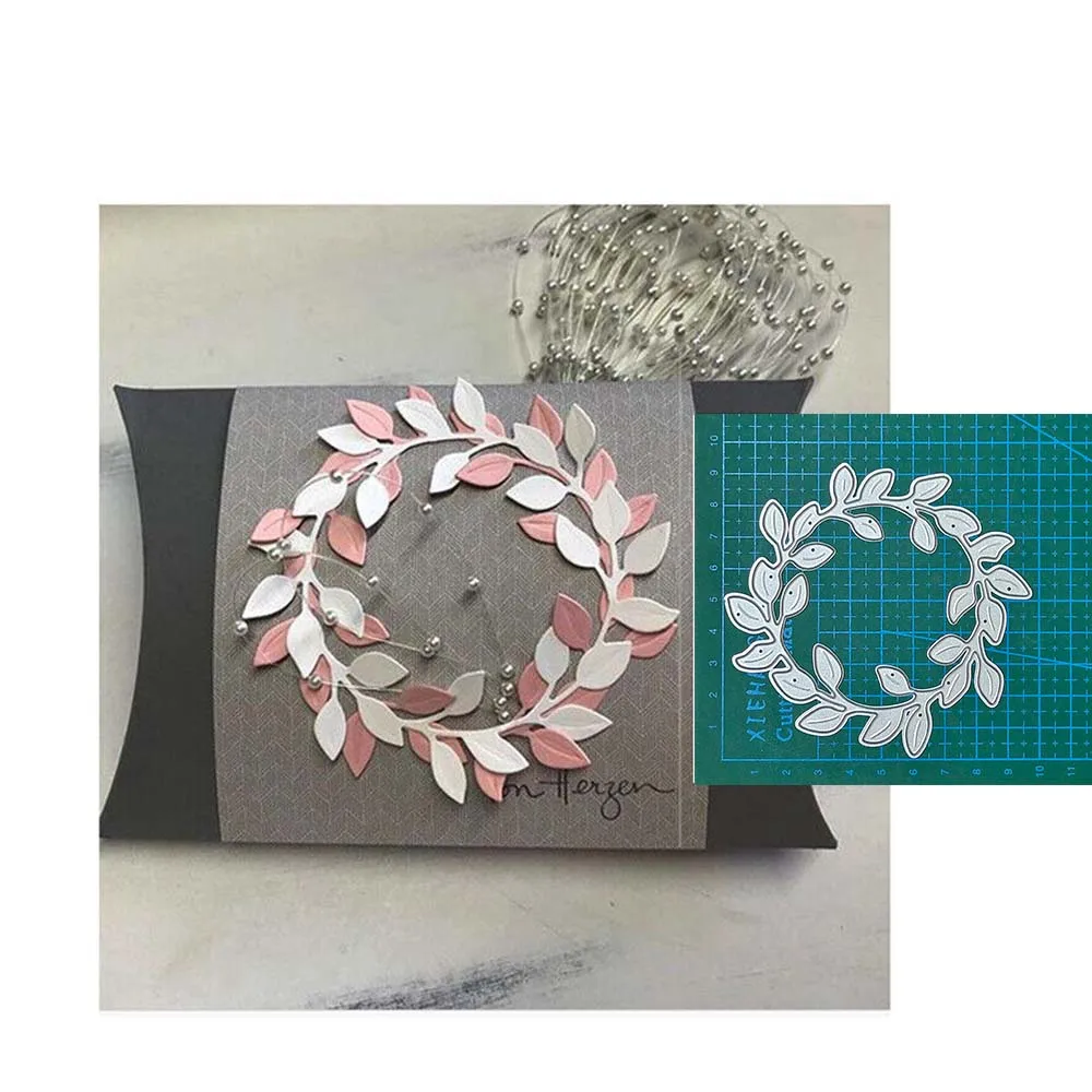 Flower wreath flower leaves metal cutting dies mold Scrapbooking paper craft knife mould blade punch template Embossing stencil