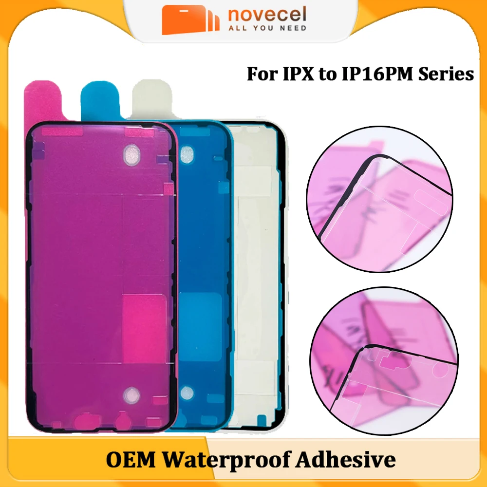 

Novecel OEM 10pcs Waterproof Adhesive Sticker LCD Screen Frame Bezel Seal Glue Tape For iPhone 16 15 14 13 12 Pro Max Plus Mini