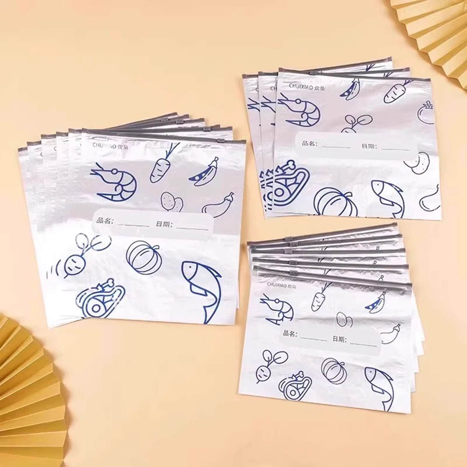 30Pcs Food Grade Aluminum Foil Zip Lock Bags Reusable Leakproof Vacuum Storage Pouches with Label for Food Fresh Keeping