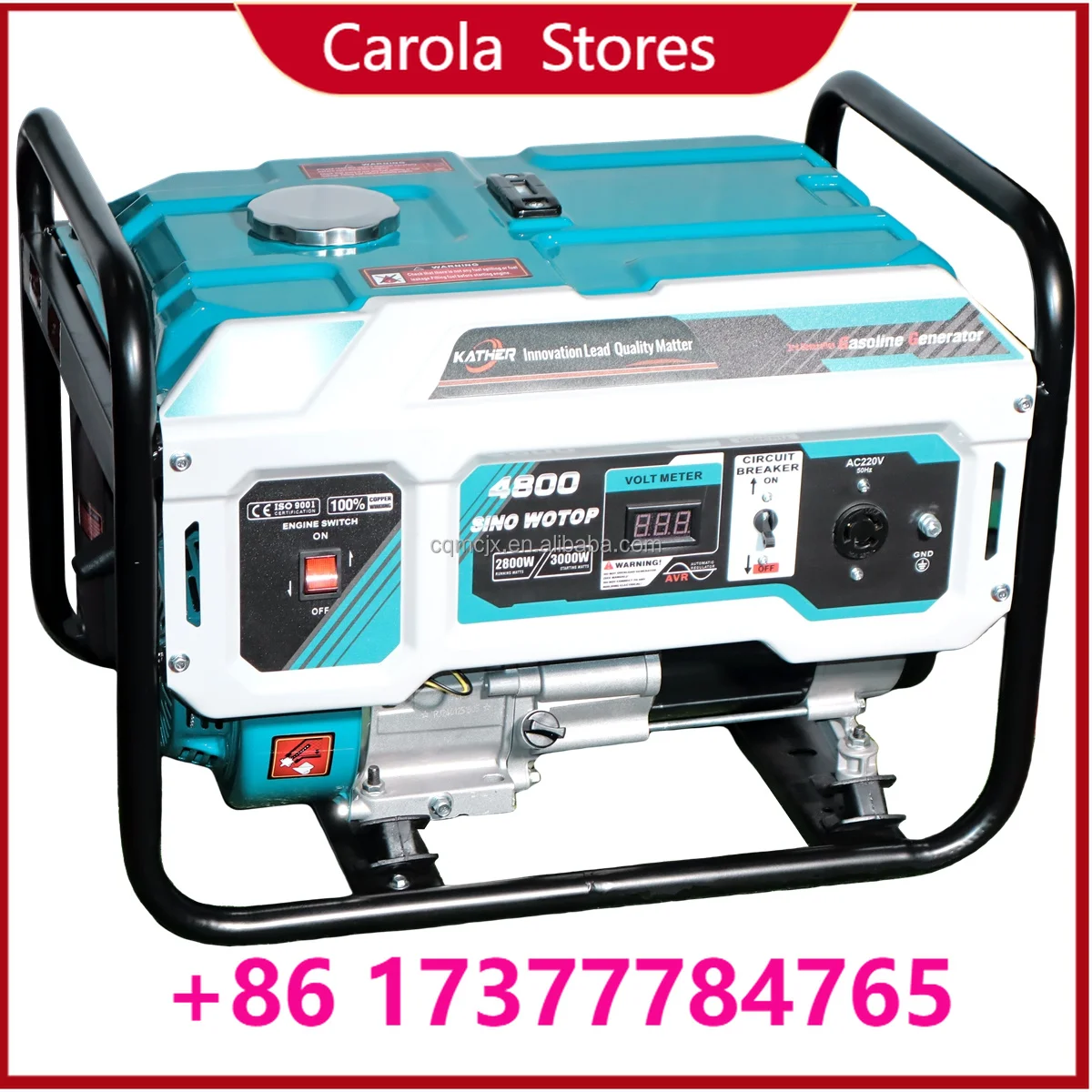 5KW 5kVA Open Frame Air Cooled Generator, Single Phase 50Hz All Copper Alternator Portable Emergency