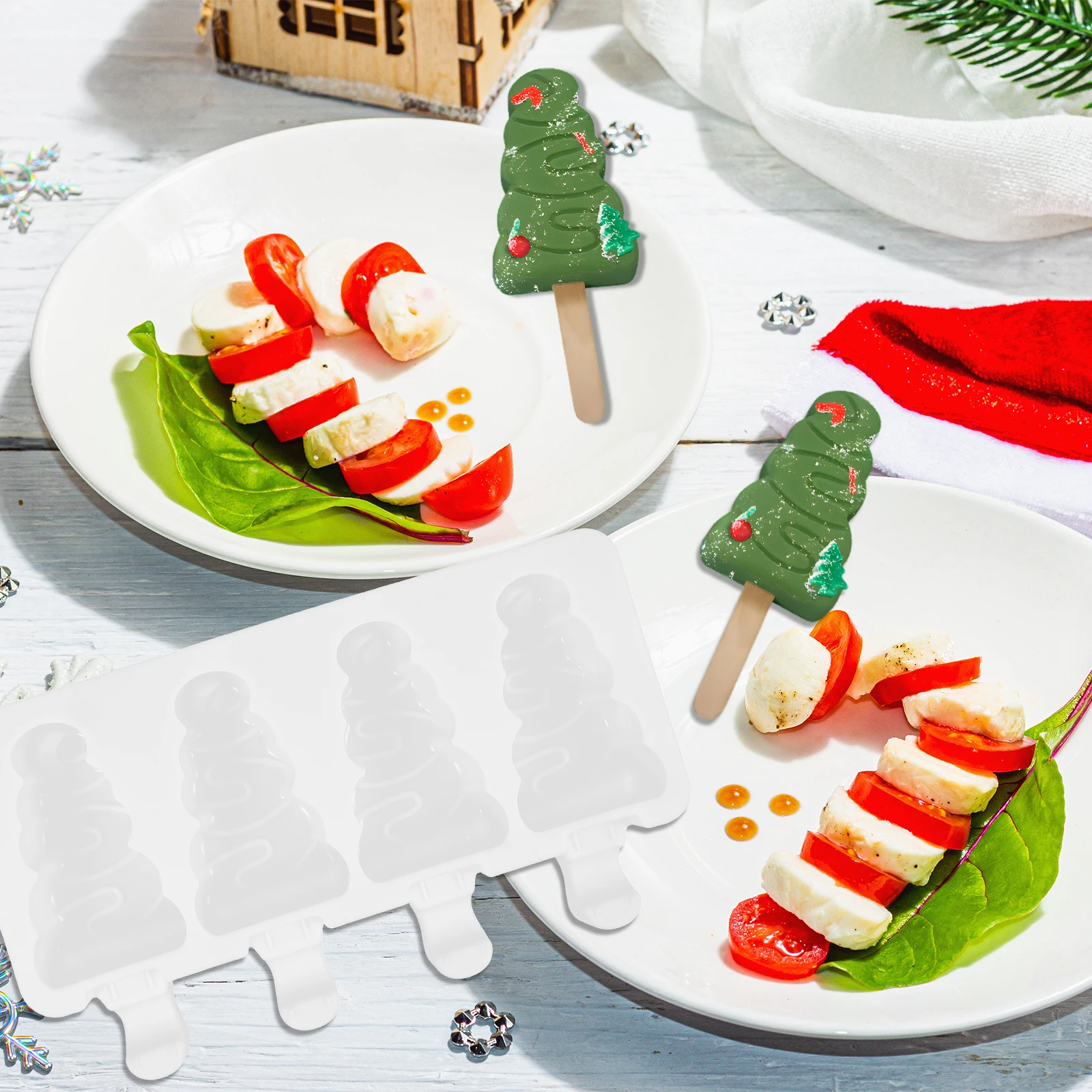 

1 set Popsicle Molds Silicone Reusable Easy Demold DIY Supplies Kids Maker Summer Fun Activity Gift